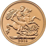 2018 Gold Sovereign Coin Elizabeth II Fifth Head
