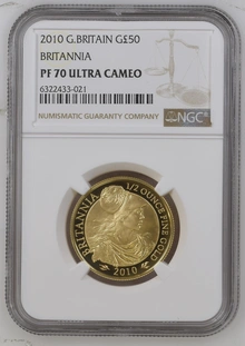 2010 Proof 1/2oz Gold Britannia Coin NGC PF70