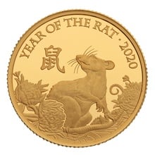 2020 Royal Mint 1/4oz Year of the Rat Proof Gold Coin Boxed