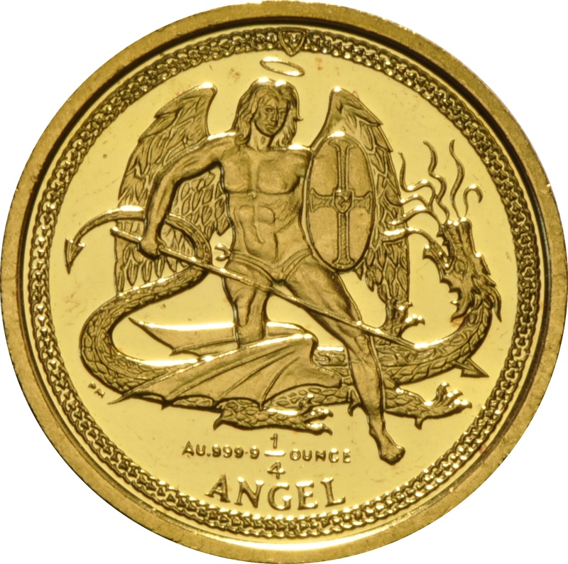 2010 Piedfort 1/4 (1/2oz) Isle of Man Angel Gold Coin