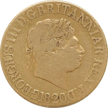 1820 Gold Sovereign Coin George III Fine