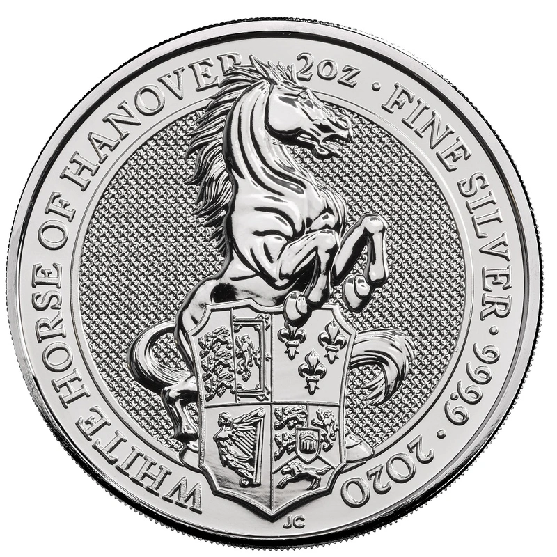 2020 2oz White Horse of Hanover Silver Coin Queen's Beasts