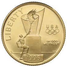 1996 Proof Atlanta Centennial Olympic - American Gold Commemorative $5 Boxed