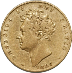 1827 Gold Half Sovereign George IV