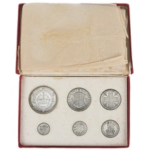 1927 George V Silver Proof Set (6 Coins) Original Issue Boxed