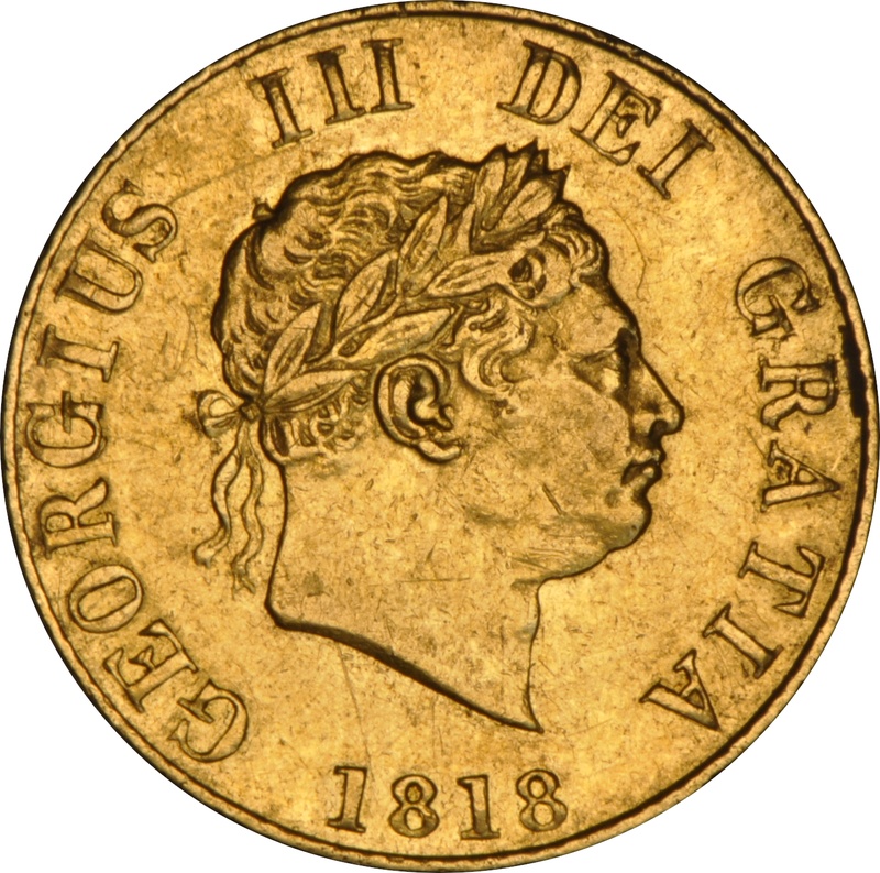 1818 Gold Half Sovereign George III NGC AU55