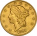 1891 $20 Double Eagle Liberty Head Gold Coin, San Francisco