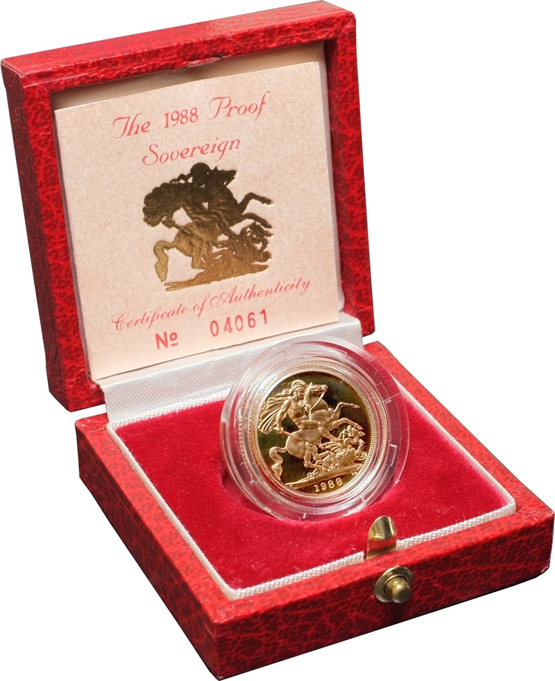 1988 Proof Gold Sovereign Boxed