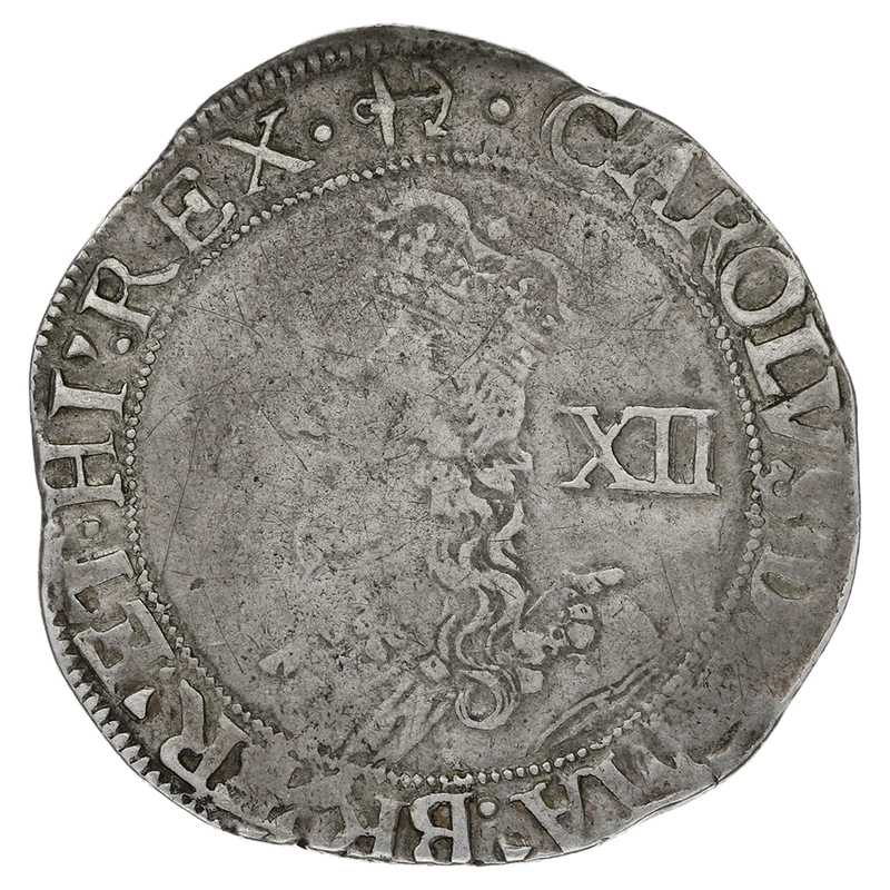 1638 Silver Shilling Coin Charles I Anchor