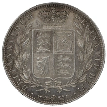 1874 Silver Half Crown Coin Queen Victoria