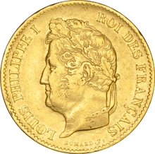French 40 Francs Gold Coin Louis-Philippe 1831-1839