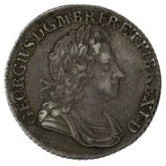 1723 Silver Shilling Coin George I