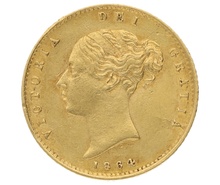 1864 Gold Half Sovereign 