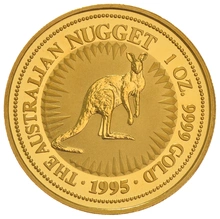 1995 Australian Kangaroo Gold Nugget Coin 1oz