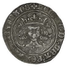 1422-1427 Silver Groat Fourpence Coin Henry VI Annulet Issue mm Pierced Cross