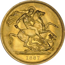 1887 £2 Coin Gold Double Sovereign Victoria Jubilee Head NGC MS63