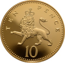 Gold 10p Ten Pence Piece