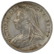 1895 Silver Half Crown Coin Queen Victoria