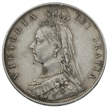 1891 Silver Half Crown Coin Queen Victoria Milled
