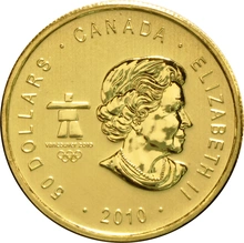 2010 Canadian Maple Leaf Gold Coin 1oz Vancouver Whistler