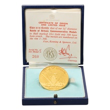 1965 Battle of Britain 25th Anniversary Gold Medal TKS 1.5" Boxed