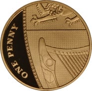 2015 Gold Proof One Penny Piece 1p - Royal Shield 4th Portrait