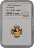 1988 Proof 1/10oz Gold Britannia Coin NGC PF69