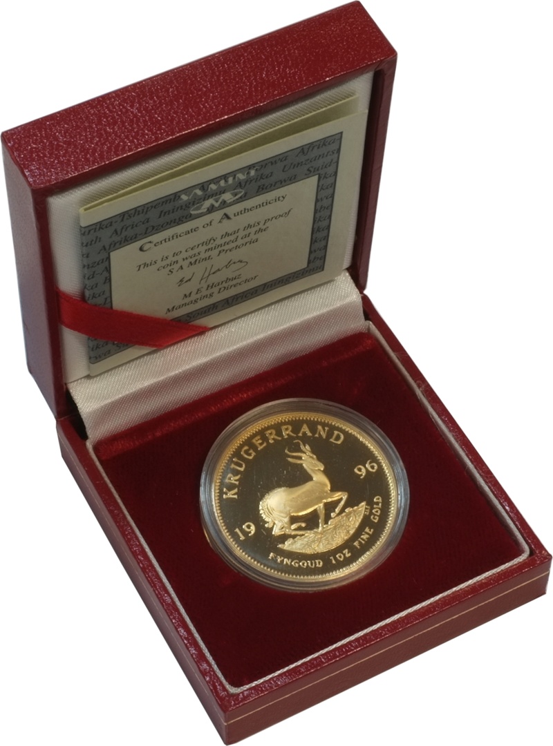 1996 Proof Krugerrand Gold Coin 1oz Boxed