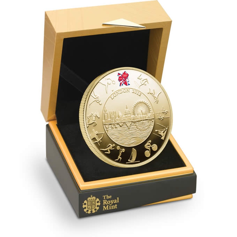 2012 Proof £5 Gold Crown Coin Official London Olympics Boxed