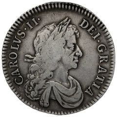 1672 Silver Half Crown Coin Charles II Milled