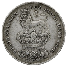 1829 Silver Shilling Coin George IV