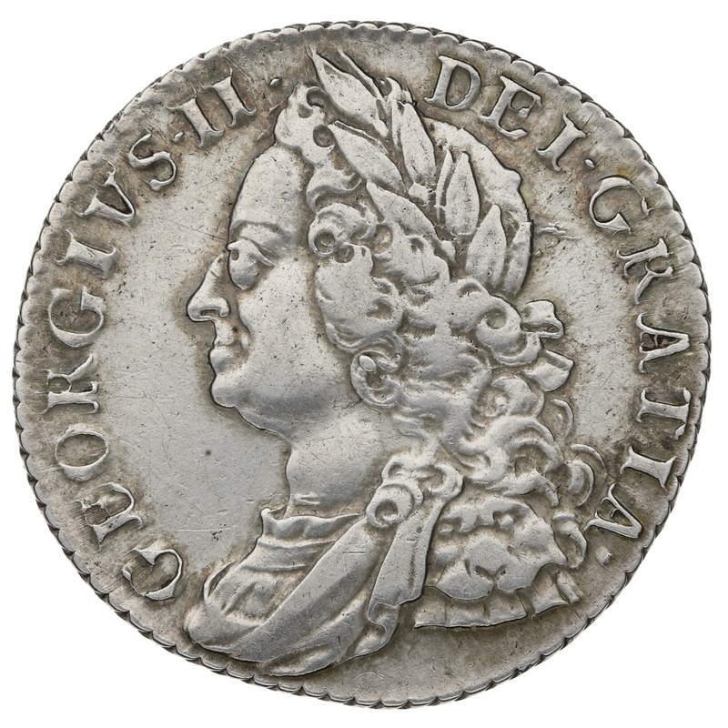 1758 George II Silver Shilling Small 58
