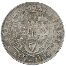 1900 Silver Shilling Coin Queen Victoria