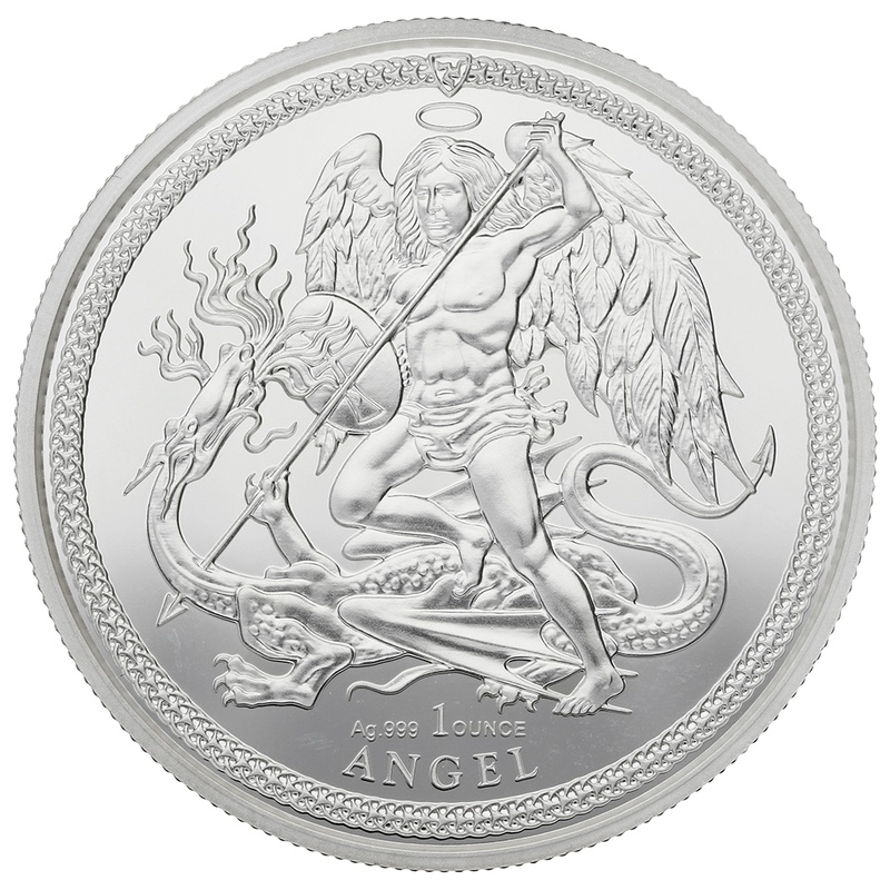 Bullionjoy 2018 1 oz Angel Isle of Man Silver Coin 999 Silver Coin