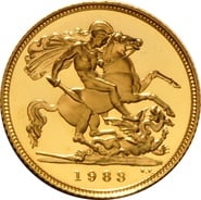 1983 Gold Half Sovereign Elizabeth II Decimal Head Proof