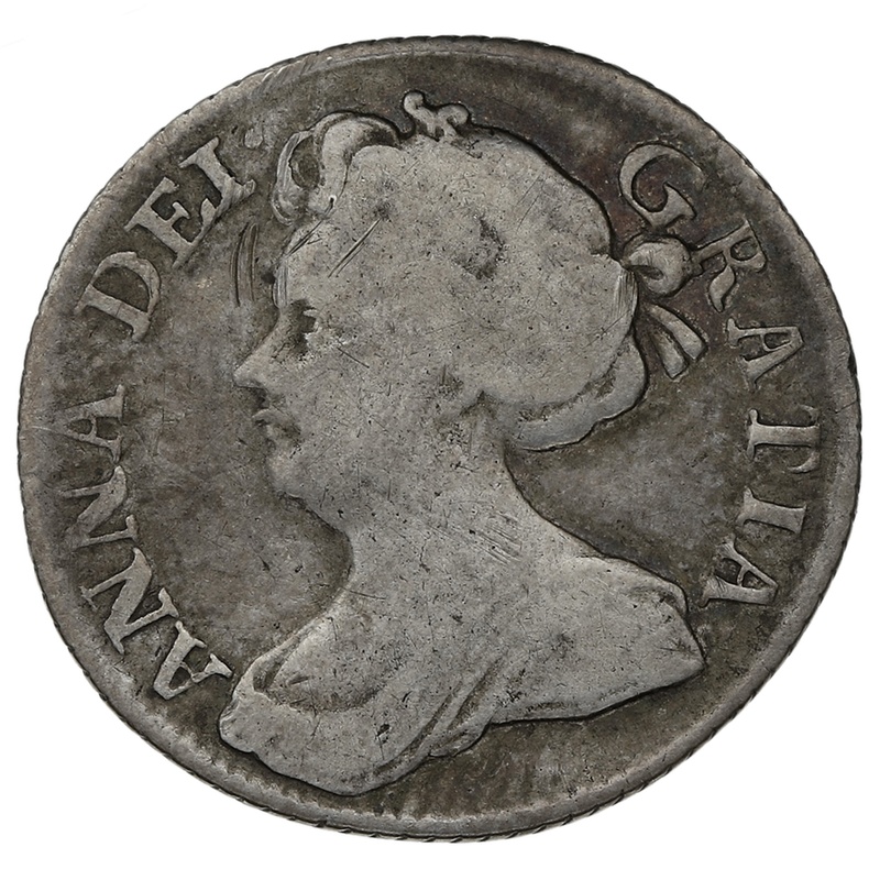 1711 Silver Sixpence Coin Queen Anne Good Very Fine