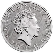 2019 2oz Yale Of Beaufort Silver Coin Queen's Beasts