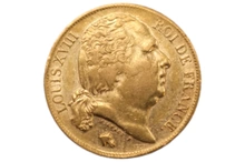 1822 20 French Francs - Louis XVIII Bare Head - A