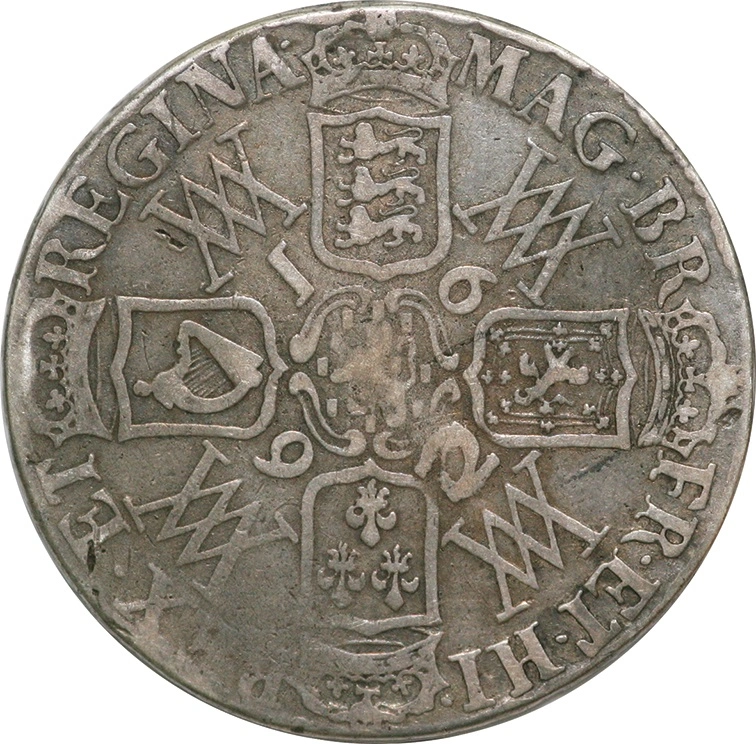 1692 Silver Crown Coin William & Mary Fine