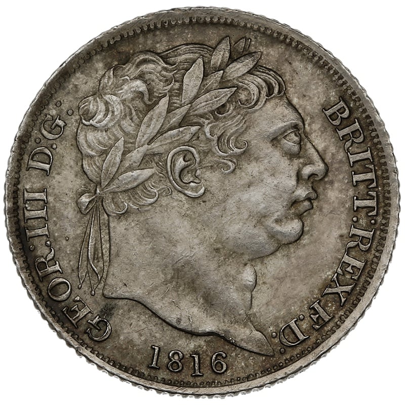 1816 George the Third Silver Sixpence
