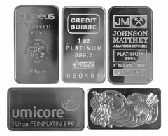 1oz Platinum Bars