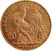 French 20 Francs Gold Coin Marianne Rooster