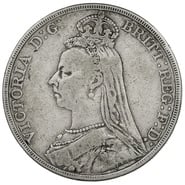 1892 Silver Crown Coin Queen Victoria Jubilee Head