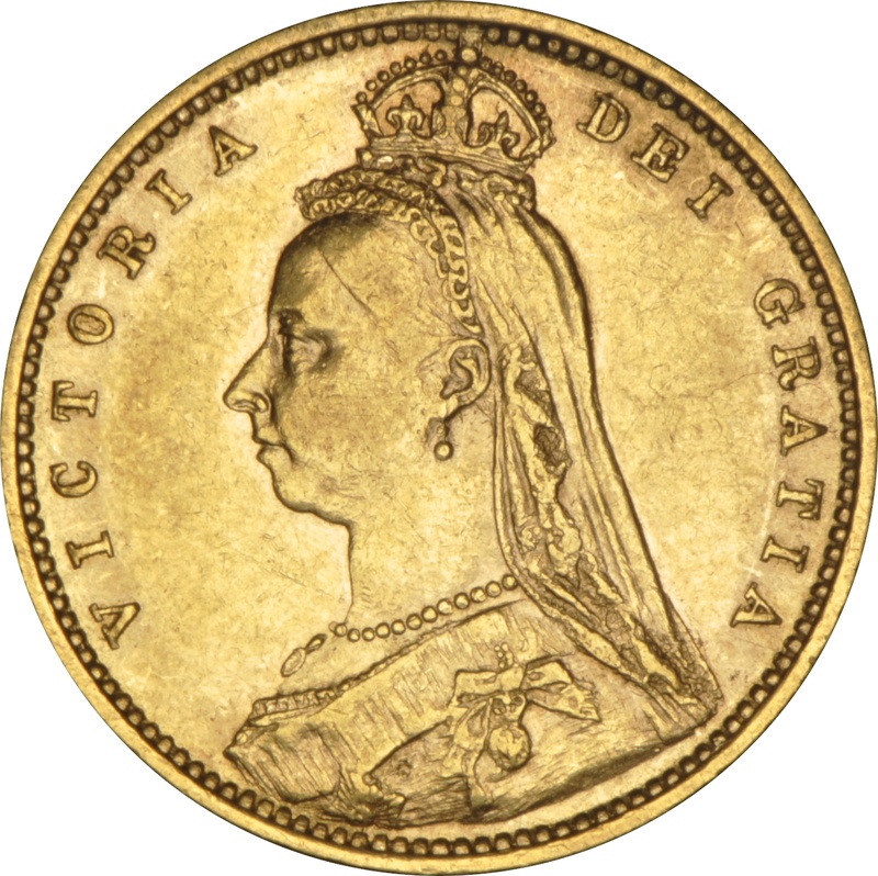 1893 Gold Half Sovereign Queen Victoria Jubilee Head Shield Back NGC AU55