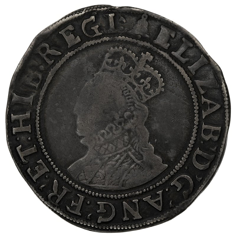 1582-1583 Silver Shilling Coin Elizabeth I Bell