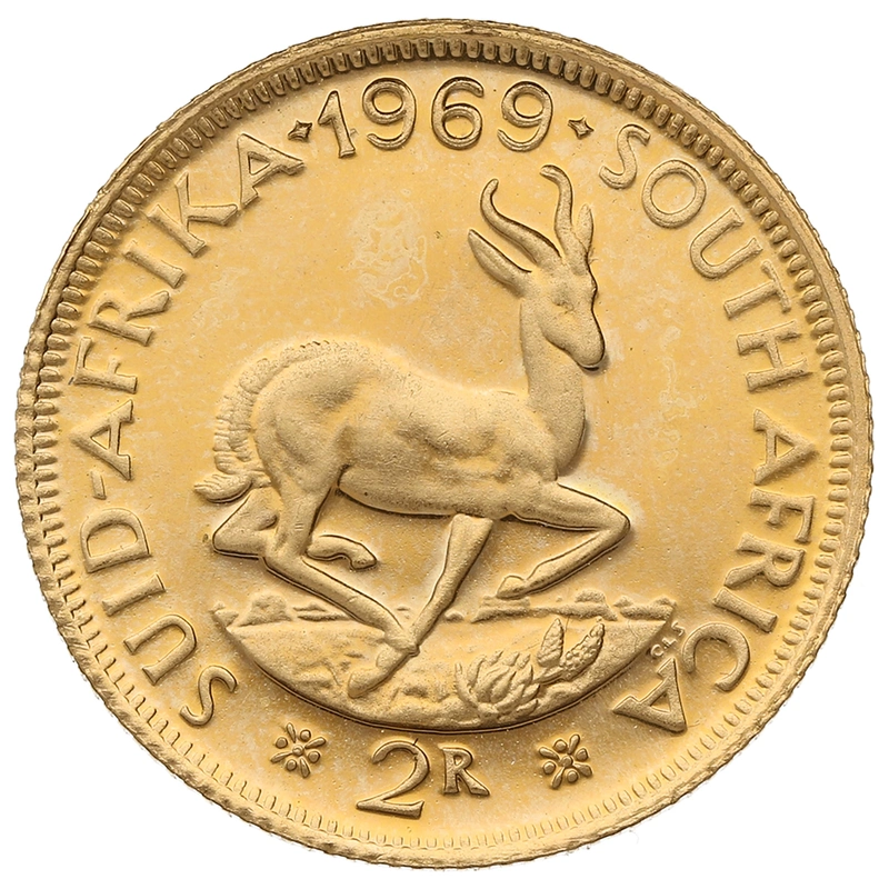 1969 R2 Gold Coin 2 Rand South Africa