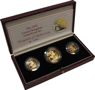 1987 Gold Proof Sovereign Three Coin Set Boxed