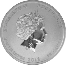 2013 Year of the Snake Silver Coin 1/2oz Perth Mint Australian Lunar Series