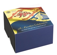 Gold Proof 2015 £1 One Pound Royal Arms Boxed