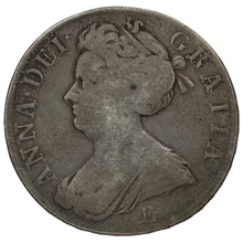 1707 Silver Crown Coin Queen Anne E